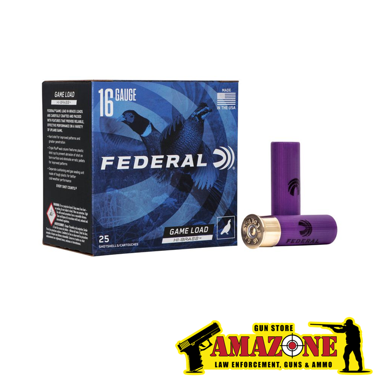 Game Load Upland Hi-Brass, 16 Gauge, 4 Shot, 2-3/4 in, 1 1/8 oz, 1295 fps (152 PELLETS)