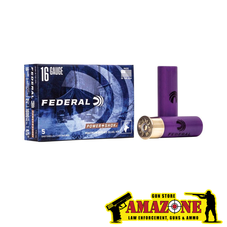 Power-Shok Rifled Slug, 16 Gauge, 350 Grain, 2-3/4 in, 1600 fps