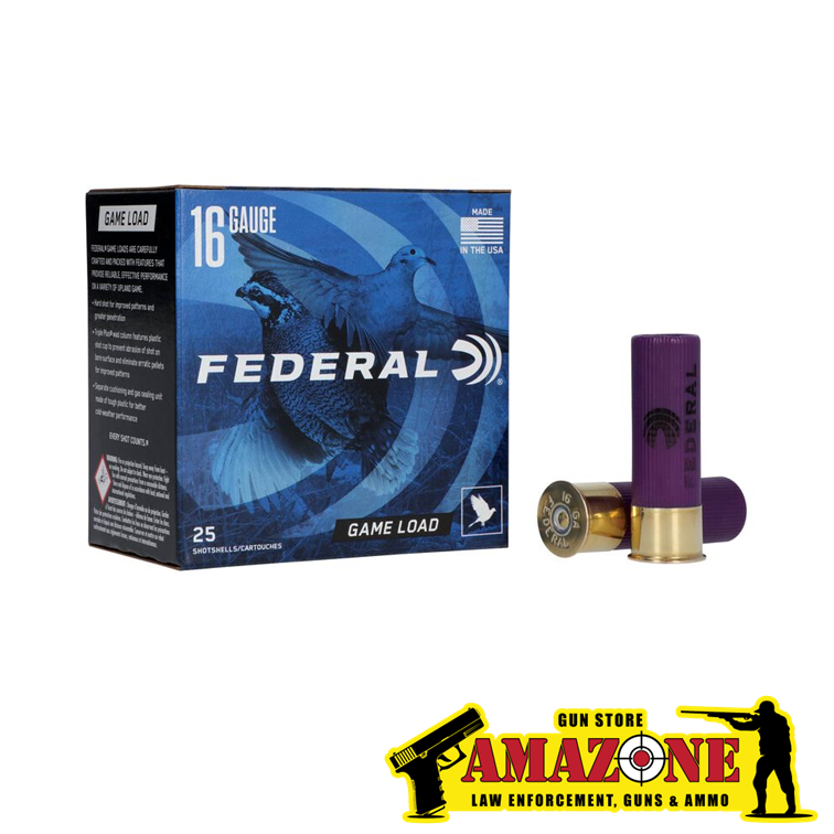 Game Load Upland, 16 Gauge, 8 Shot, 2-3/4 in, 1 oz, 1165 fps (410 PELLETS)